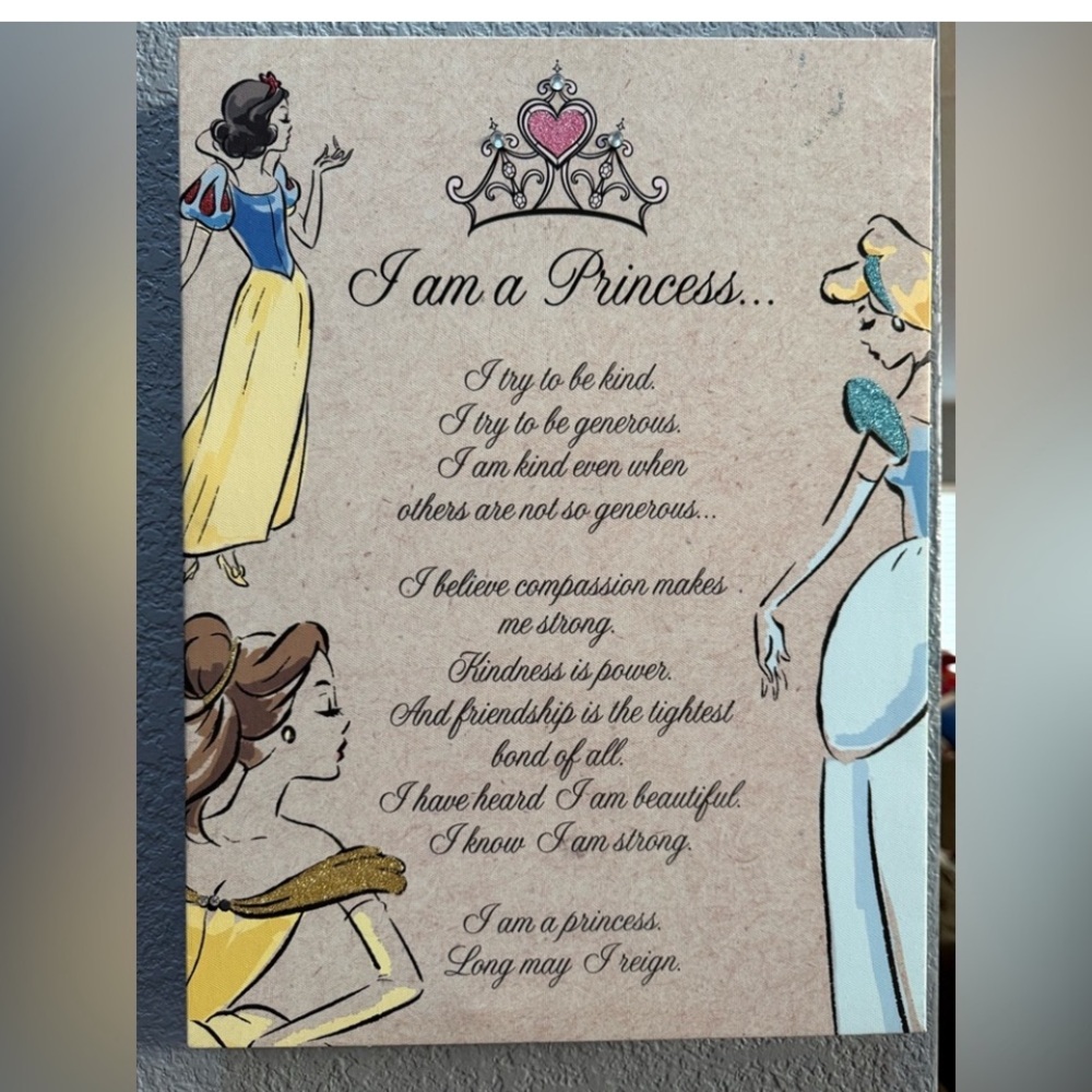 Disney Princess Glitter Accent Canvas Print